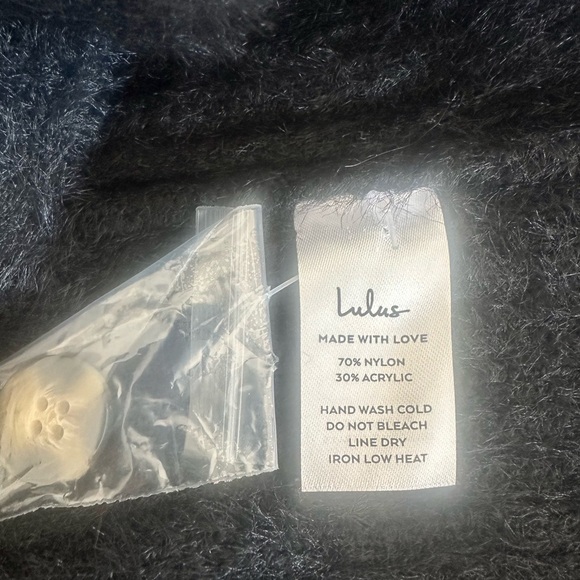 LULUS Cozy Touch Black Eyelash Knit Button-Up Cardigan Sweater - Medium - Picture 9 of 9